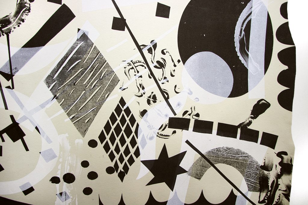 Proposal for a Future So Black, 2016, Screenprint and Mono-print on wool (detail).